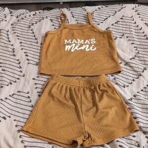 SHEIN Brown Ribbed Kids Matching Set
